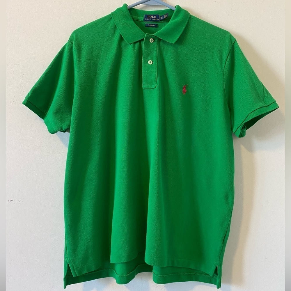 Polo Ralph Lauren Sz XL 100% Cotton Green Short Sleeve Polo Shirt
